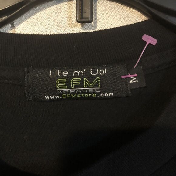 Lite M' Up Headphone Silhouette Medium T-Shirt Black Graphic Tee Men's - Picture 3 of 8